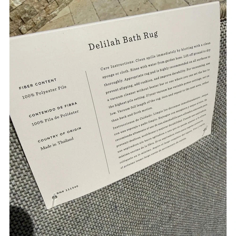 Rifle Paper Co x Loloi Delilah Bath Rug Set of 2 Blue Floral 17x24 Cream New